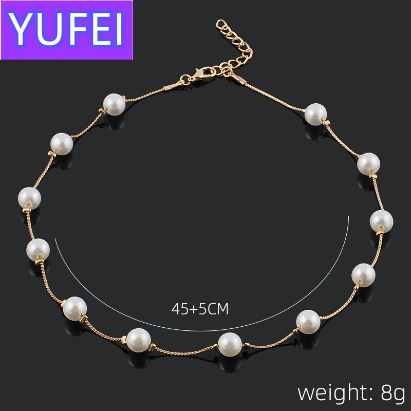 

Korean Fashion Pearl Pendant Choker Necklace Women's Wedding Party Clavicle Chain Accessories Gifts For The New Year Jewellery