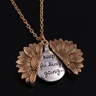 Женское ожерелье с подвеской Keep Fu * king, надпись Watch over Me, Подсолнух, сердце, открытый медальон, кулон