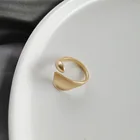 Корейская Мода Минимализм Золотые открытые Регулируемые кольца для женщин дизайн чувство ретро кольцо металлические персонализированные ювелирные изделия