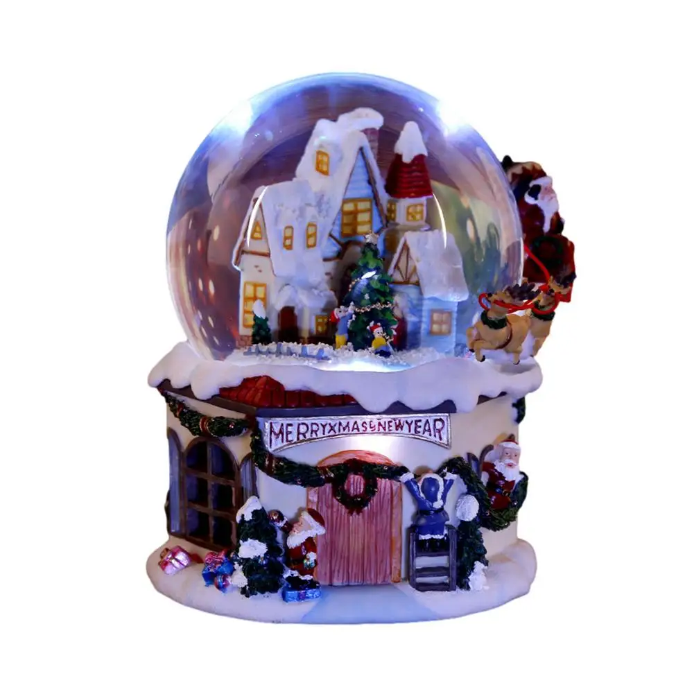 

Rotating Christmas Crystal Ball Snowing Music Box With Light Merry Christmas Ornament Christmas Gifts Xmas New Year 2022 Navidad