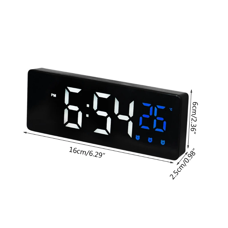 

Electronic Silent Alarm Clock LED Smart Desktop Alarm Timer Digital Display Table Timing Equipment Room Home Bedroom