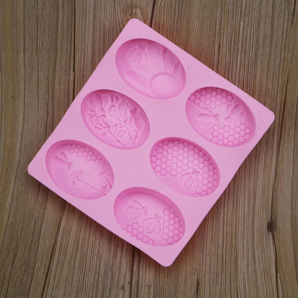 1 шт. силиконовая форма для мыла медовая пчела DIY ручная работа овальное 3d