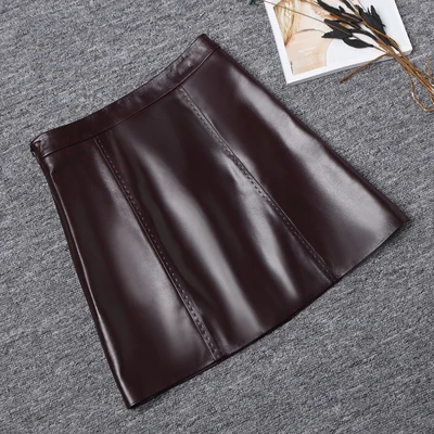 MESHARE New Fashion Real Genuine Sheep Leather Skirt J9