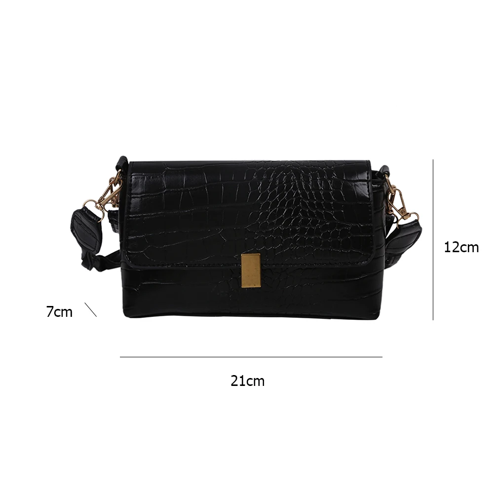 

Fashion Alligator Pattern PU Leather Crossbody Bag Women Woven Strap Shoulder Handbags Casual Solid Color Top-handle