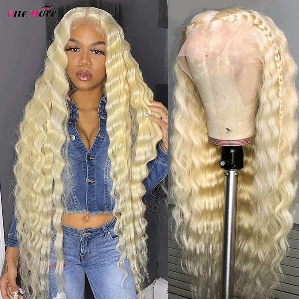 8-32 inch 613 Lace Frontal Wig Deep Wave Lace Front Wig Honey Blonde Lace Front Human Hair Wigs HD Transparent Lace Frontal Wig