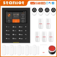c500 tuya gsm wireless wifi home security burglar alarm system kits with operation interface and voice prompts in 10 languages