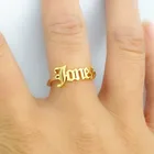 Женские и мужские кольца ручной работы с английским именем, регулируемые кольца Anillos Mujer, Персонализированные Свадебные Подарочные Кольца для нее