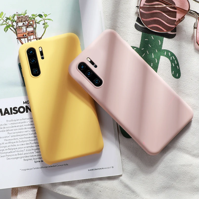 Оригинальный жидкий силиконовый чехол для huawei P30 Lite мягкий тонкий полный Pro P 30