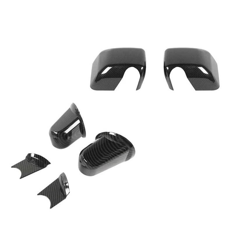 

Для Jeep Wrangler JK JKU 2007-2017 Карбон волокно боковая крышка зеркала заднего вида и Зеркало заднего вида база отделка Аксессуары
