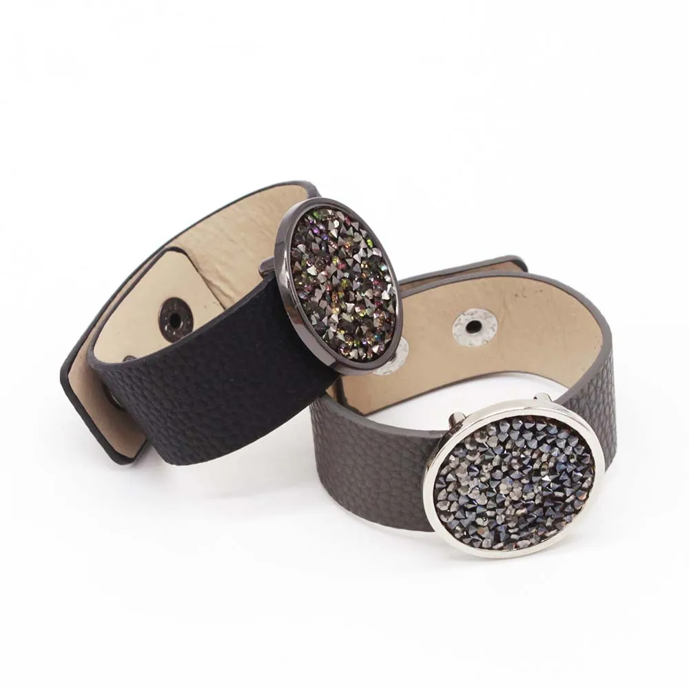 2021 новые модные простые кожаные браслеты для женщин классические металлические