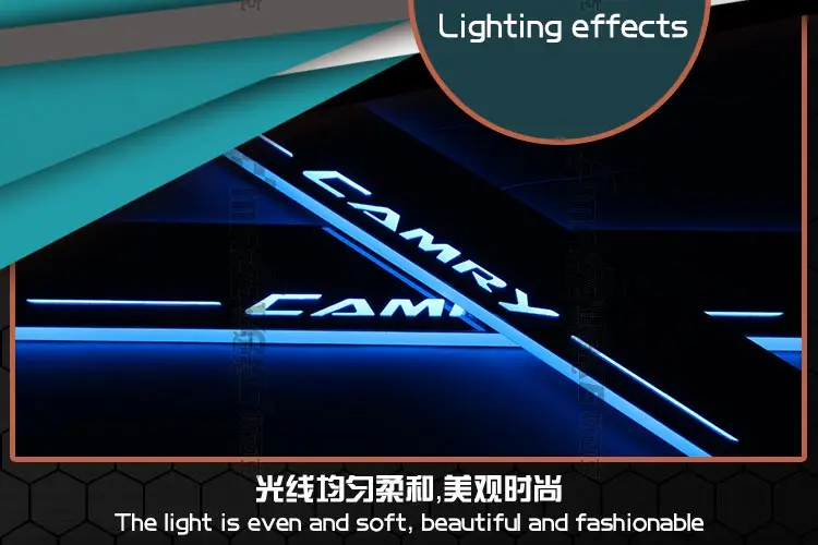 2 шт отличный автомобильный стиль Led движущиеся двери потертости, педаль автомобиля, Накладка на порог подсветка для ступеней для TOYOTA Camry 2011 до