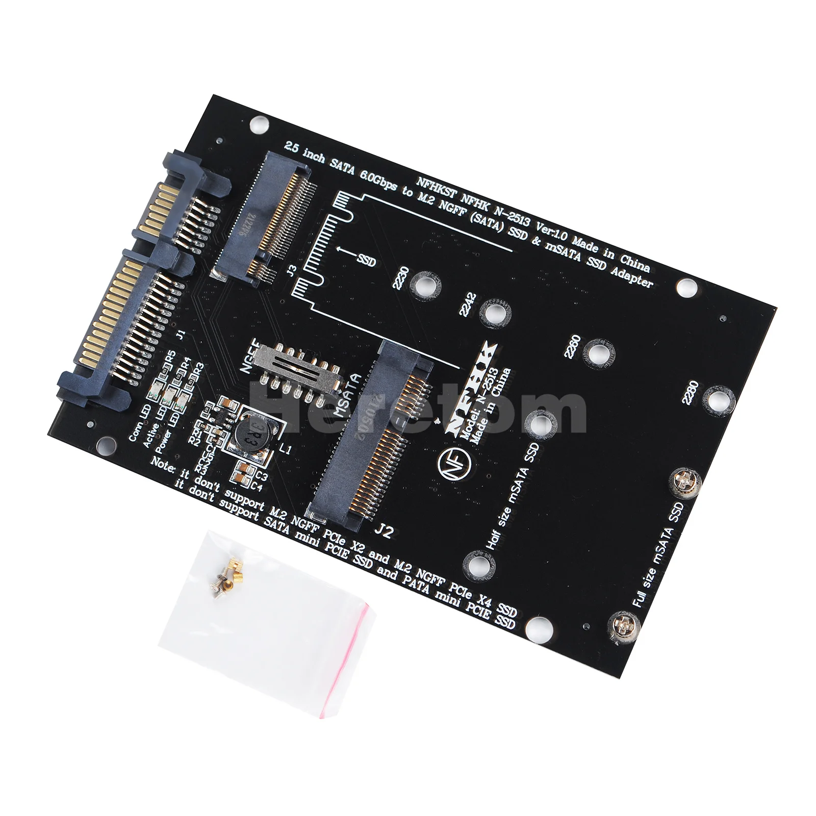 

B Key M.2 NGFF MSATA SSD to SATA 3.0 Adapter 2 in 1 Converter Card for PC Laptop