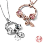 Ожерелье из серебра 925 пробы с круглым кулоном сделай сам