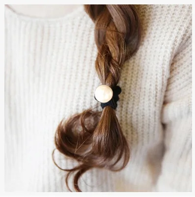 

Han edition contracted jointless pearl hair rope hair bands elastic 2 yuan shop wholesale stalls