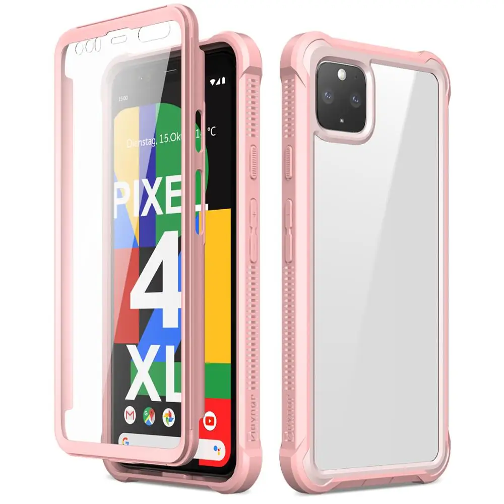 Роскошный Жесткий чехол грандевер для Google Pixel 4 XL, чехол, защита экрана, PC, TPU, силикон, 360, защита, shpock, чехол, Funda - Цвет: rose gold