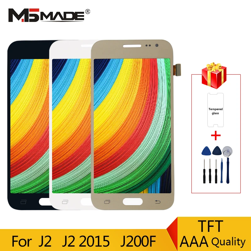 J200 ЖК-дисплей для samsung Galaxy J2 J200 J200F J200H ЖК-дисплей с сенсорным экраном дигитайзер сборка деталей Регулируемая яркость