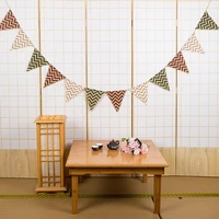 12pcs natural burlap bunting flag party supplies vintage cloth shabby chic decoration for celebration party rustic wedding