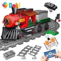 doki city electric train remote control building block creator high tech rc track railway vehicle bricks gifts toys children