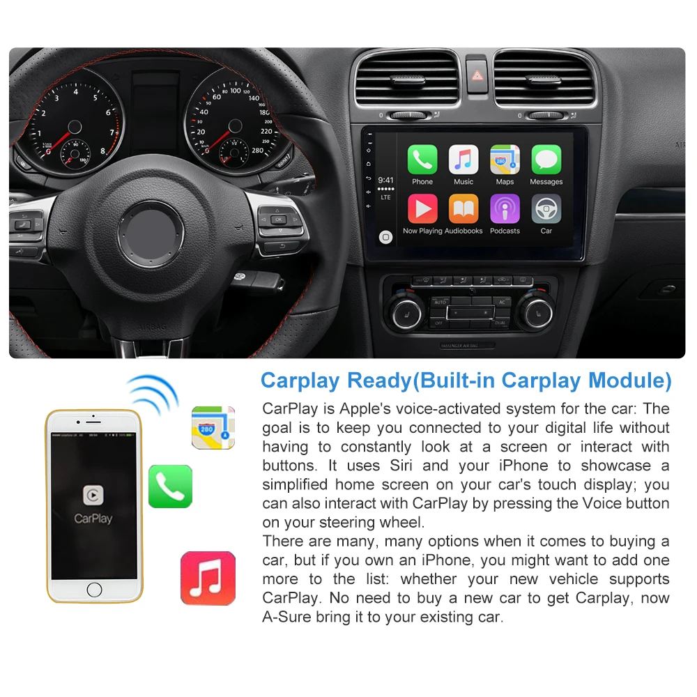 Автомагнитола JUNHUA 10 1 дюйма Android DVD GPS-навигация для VW Passat b6 Golf 6 Polo 6r SKODA - купить по