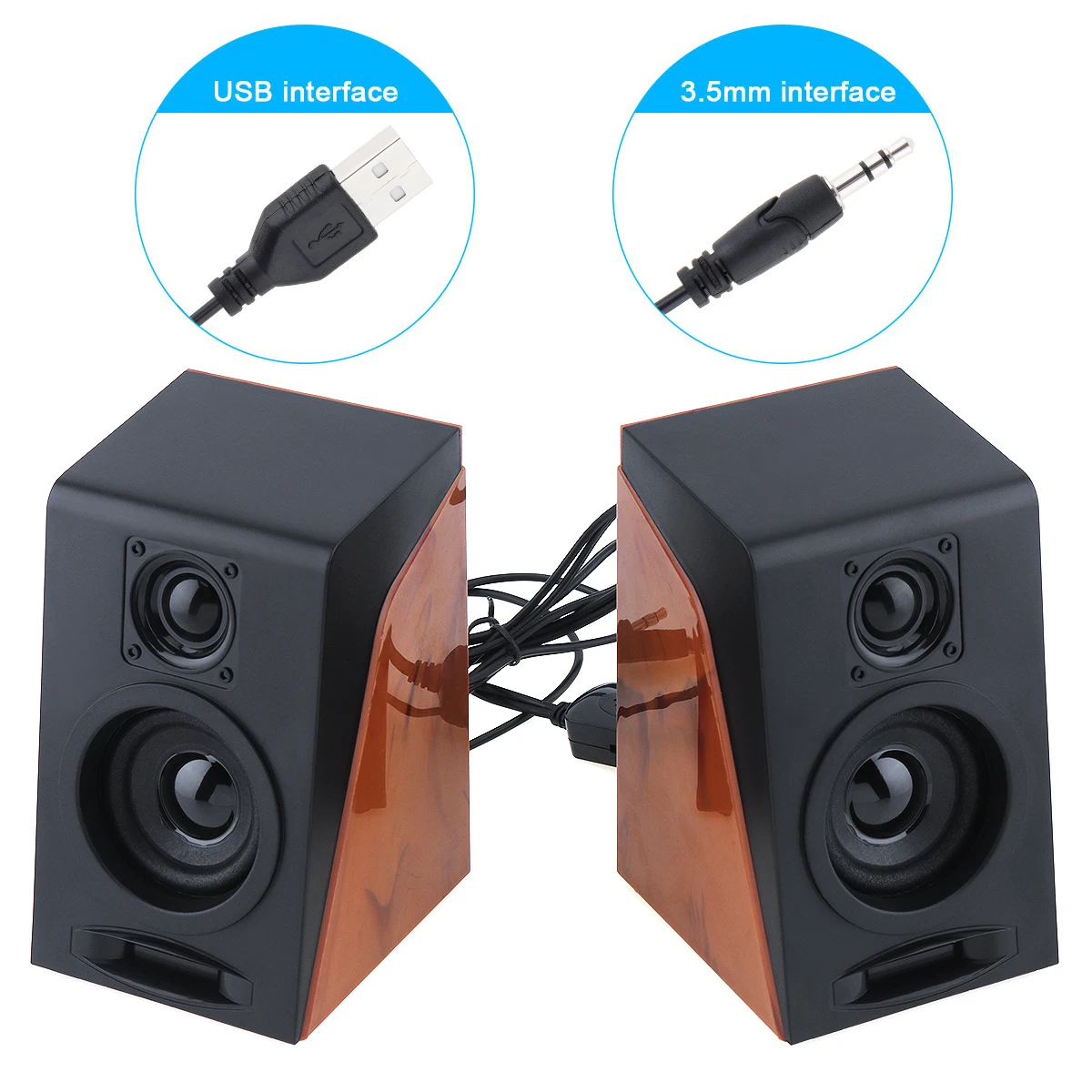 Старинная Компьютерная Мини-Колонка USB 2 0 6 Вт деревянный сабвуфер маленькая