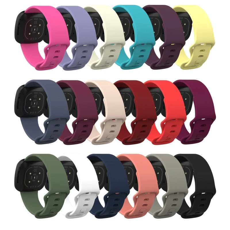 

Universal Replacement Silicone Sport Wrist Strap Watch Band for Fitbit Versa 3 / Sense Bracelet Smart Watch Accessories