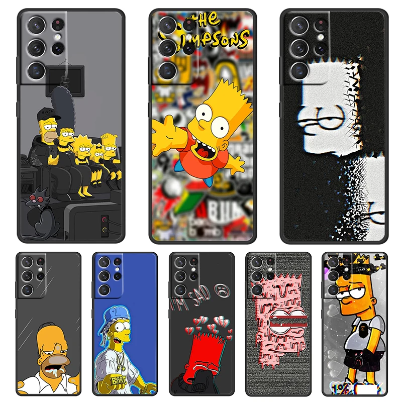 Симпатичный мультяшный чехол The Simpsons для Samsung Galaxy S22 S21 S20 FE Ultra S10 S9 S8 S7 S6 Plus 5G