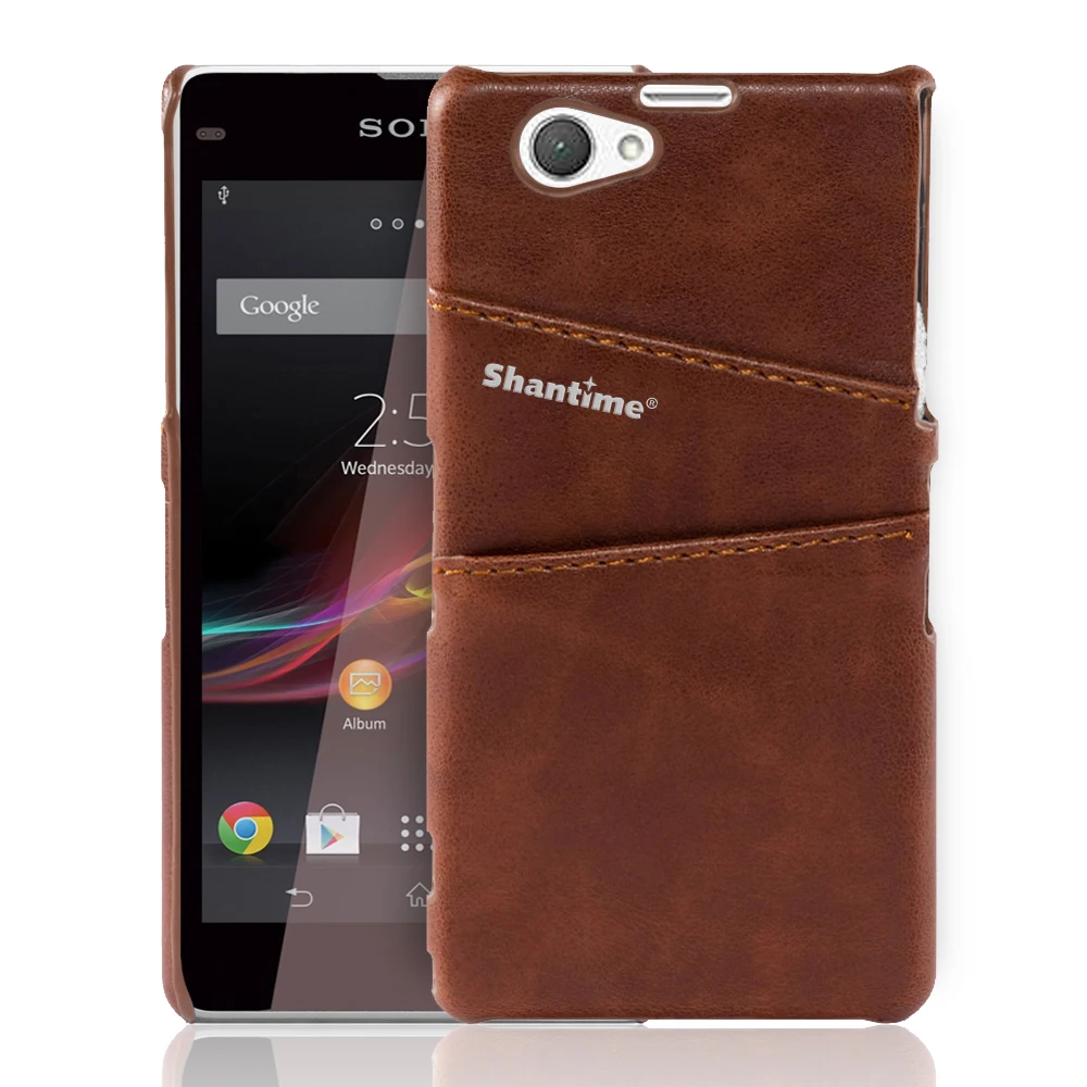 BROWN Кожаный чехол на заднюю панель для sony Xperia Z1 Compact Z5 Compact чехол для sony Xperia Z3 Compact Z4 Compact деловой кошелек чехол для телефона - Цвет: BROWN