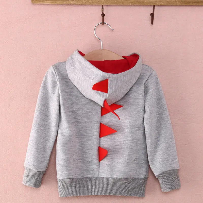 Pudcoco Baby Kid Boys Coat Infant Cartoon Dinosaur Hooded Zipper Tops Hoodie Jacket Casual Coat Outwear Sweatshirt 0-3Y