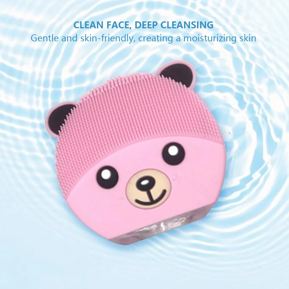 Силиконовая мультяшная Очищающая машина для лица мини электрическая моющая