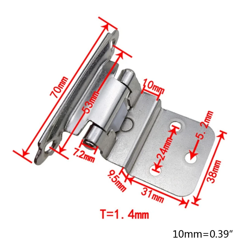 

30 Packs Inset Kitchen Cabinet Door Hinges Face Frame Matte Black Self Closing Cupboard Hinges Black/Silver Hardware