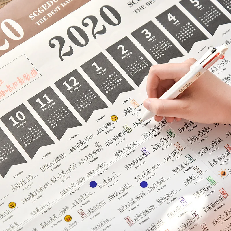 2020 повестка дня 365 дней бумажный календарь ежедневный планировщик заметки для