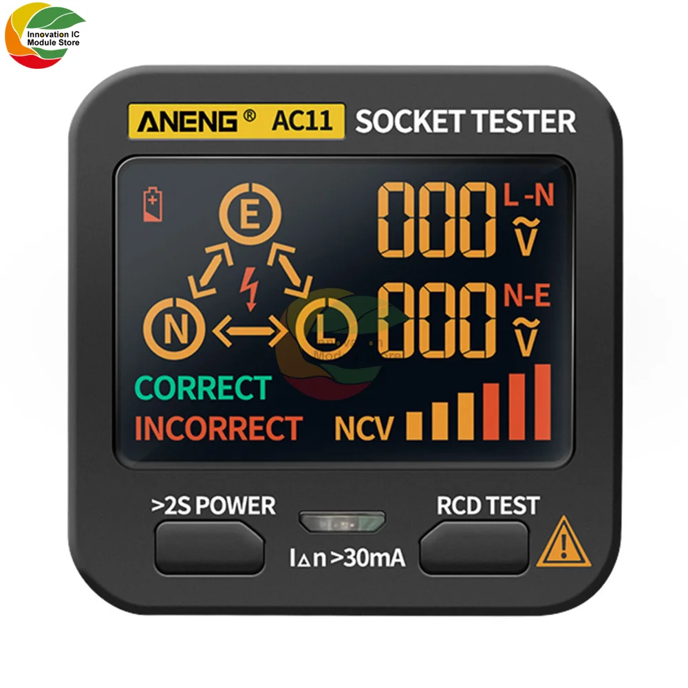 

Смарт-розетка с цифровым дисплеем, Многофункциональный тестер цепи проверки фазы, заземления