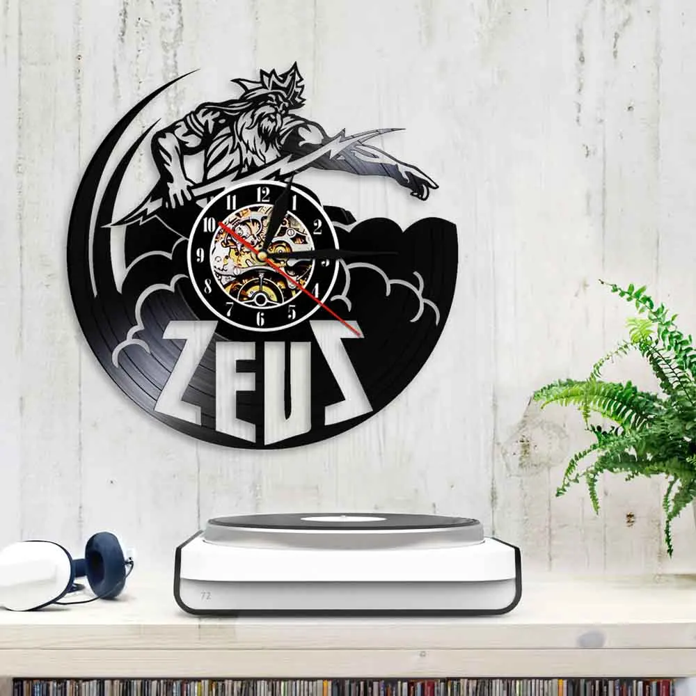 Настенные часы с статуей Zeus винтажные фотообои декор греческой мифологии звезда