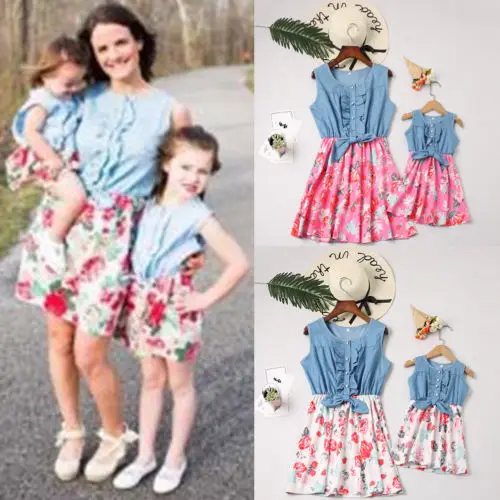 

Family Dress Mother and Daughter Matching Girls Daughter Outfits Clothes Dresses