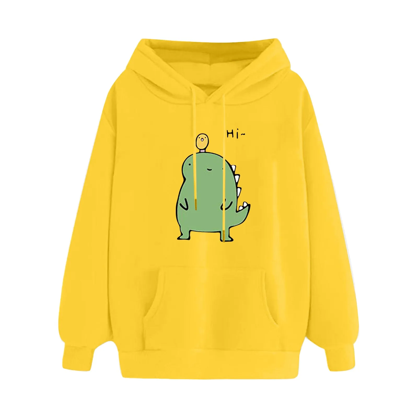 Hoodies Women Fashion Splice Dinosaur Print Sweatshirt Tops Casual Long Sleeve kawaii Clothes ropa mujer толстовка женская топ