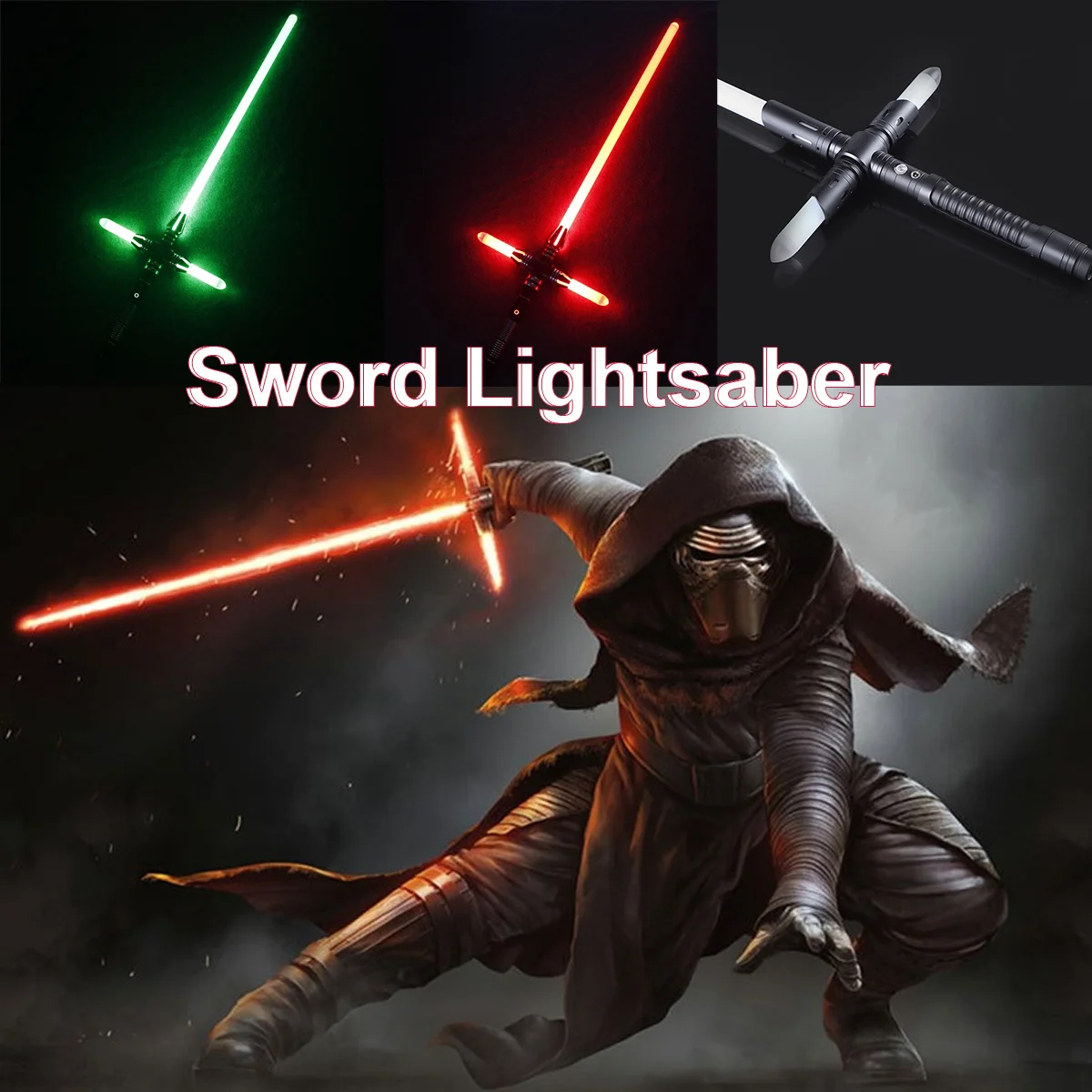 Меч с металлической ручкой съемным мечом и красной вспышкой|Новизна освещения| |