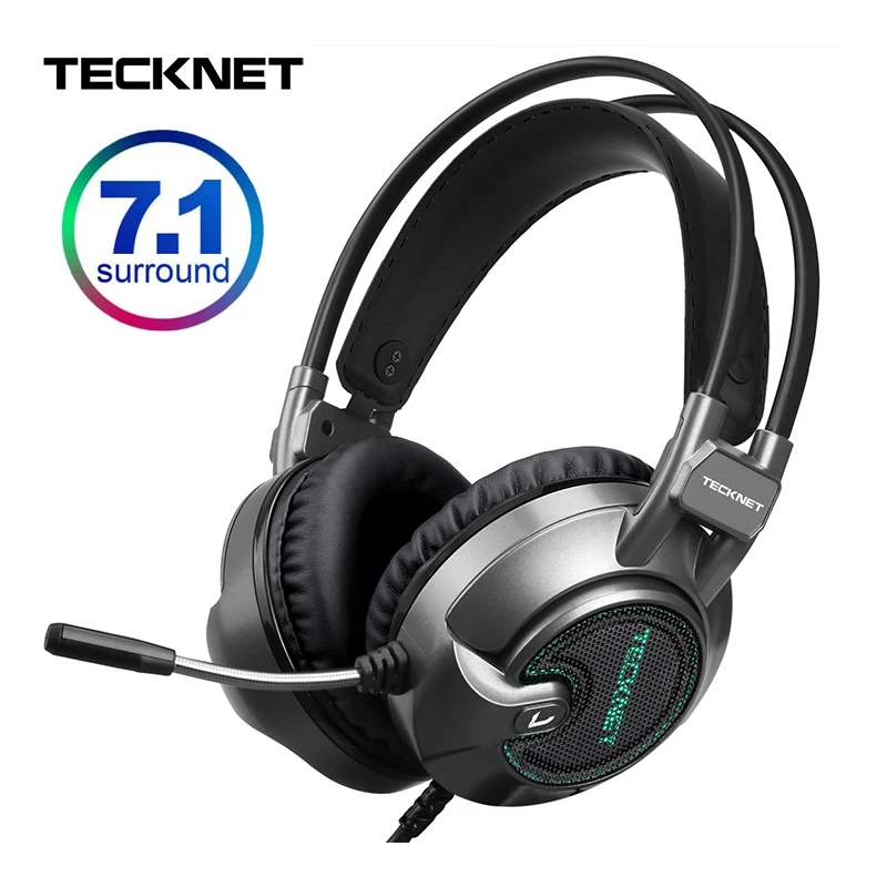 TeckNet игровая гарнитура 7 1 каналов стерео глубокий бас наушники с шумоподавлением