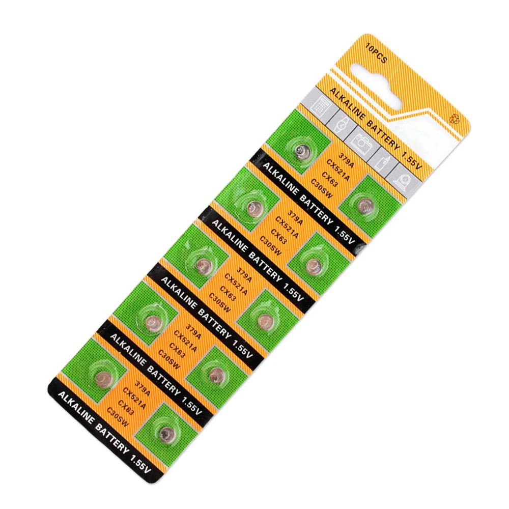 

2021 PROMOTION Alkaline Battery 30pcs AG0 Button Batteries SR521 LR63 379A Cell Coin 1.55V Watch Toys Remote Control LR69 LR521