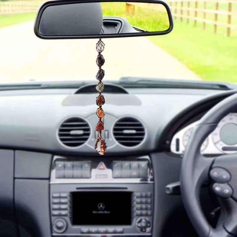 7 Цвета чакра драгоценный камень подвеска для автомобиля дома орнаментом