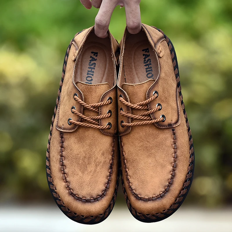 Мужская обувь Высококачественная кожаная прогулочная водонепроницаемые