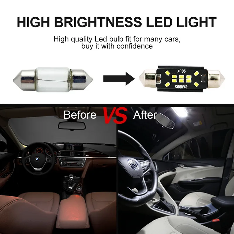 Светодиодные лампы фестоны Safego 4 светодиодный т. 31 мм 36 39 41 10SMD 2016 без ошибок для