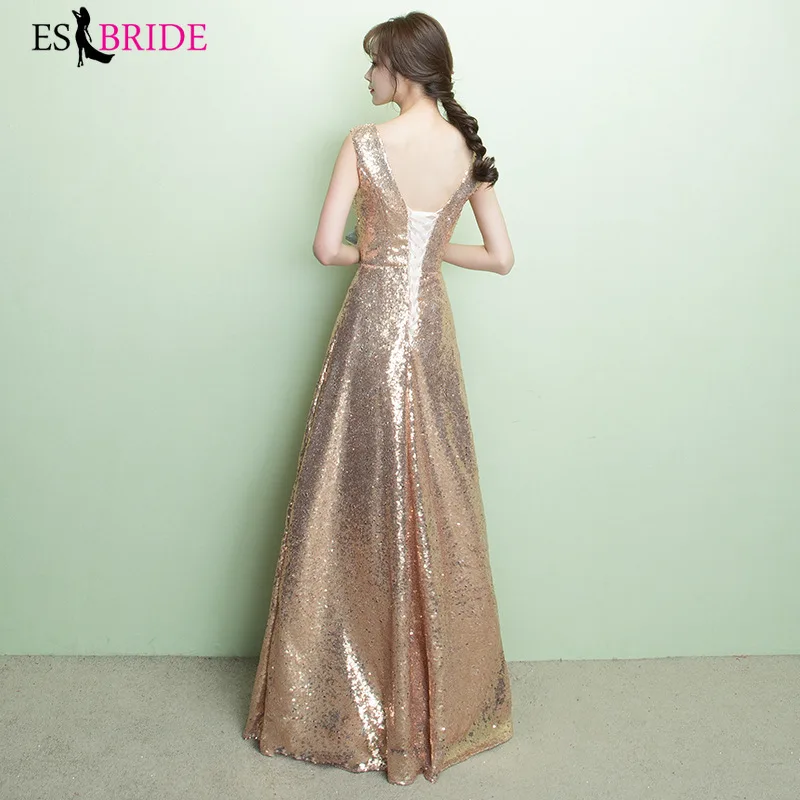 Простое блестящее золотистое вечернее платье длинные кружевные вечерние платья