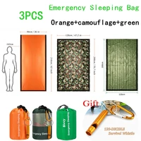3pcs emergency sleeping bag thermal bivvy sacklightweight survival sleeping bag survival blanket for camping hikingtravel