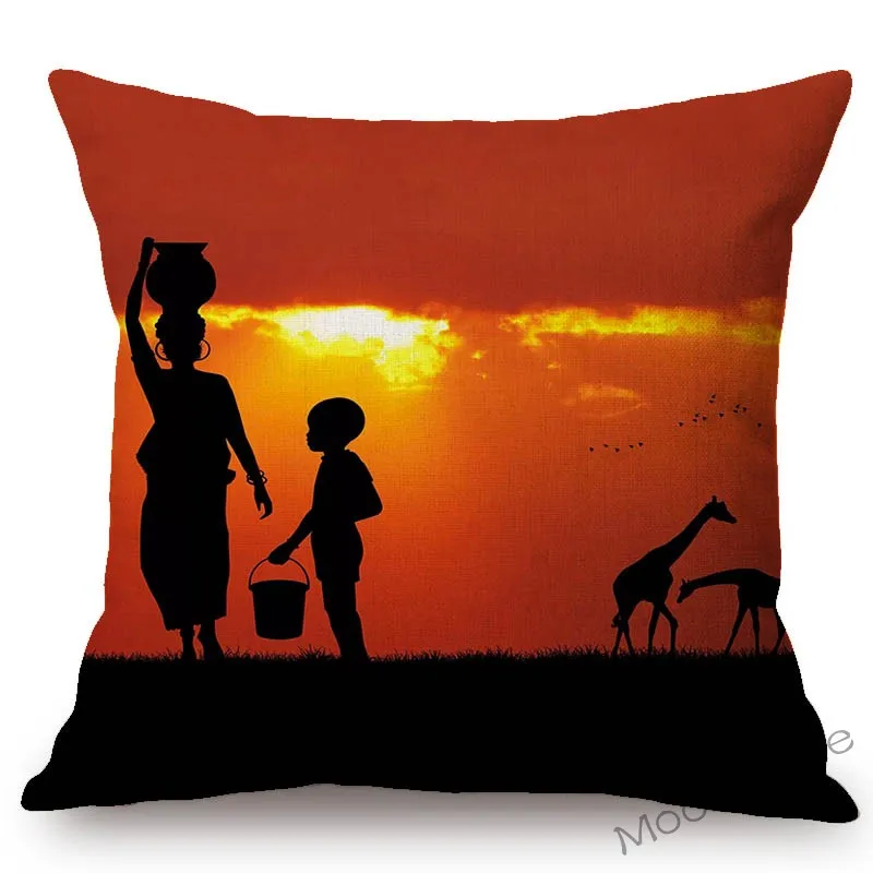 Чехол Подушка для дивана Sunrise Sunset in Africa красивая художественная с изображением