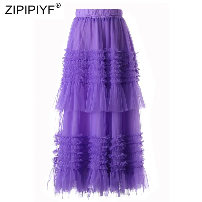 

Summer Women Sequin Midi Skirt Fashion Patchwork Ruffle High Waist Tiered Skirts Woman Elegant Skirt B277