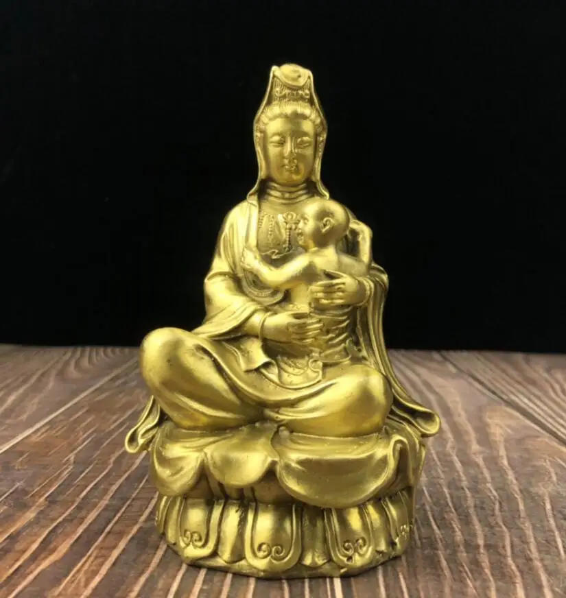 

Seiko brass child Guanyin bodhisattva consecrate Buddha crafts statue