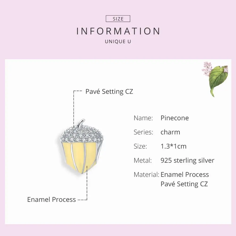 Подвеска из серебра 925 пробы с желтой эмалью для браслета | Украшения и аксессуары