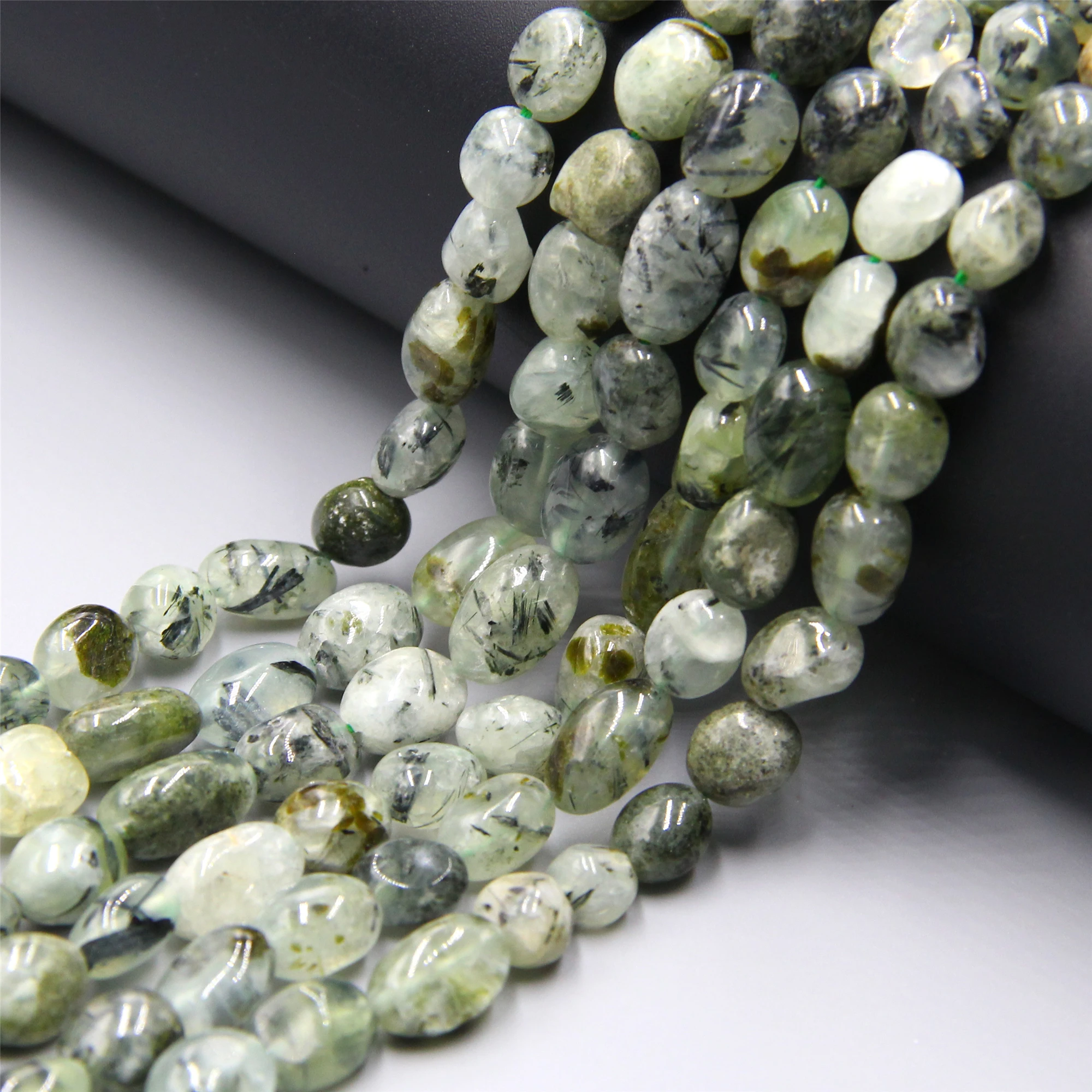 

High Quality Irregular Shape Stone Bead Natural Green Prehnite Beads for Jewelry Making DIY Bracelet Necklace Accessories