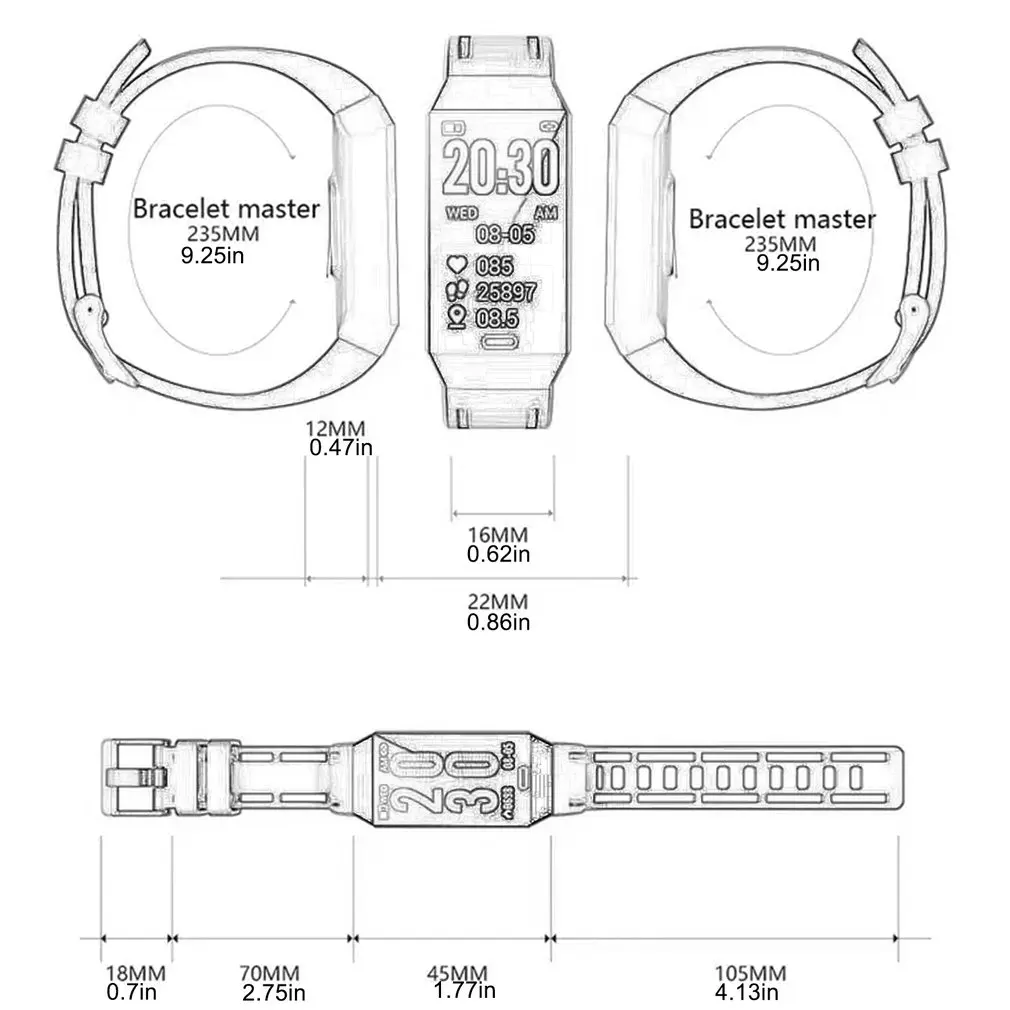 

Z27 Smart Watch 2021 Waterproof Sleep Heart Rate Monitoring Sports Bracelet Fitness Tracker Multifunction For IOS Android