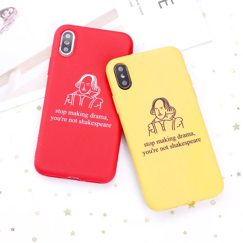 

For 12 Mini 11 Pro 8 8Plus X XR 7 7Plus XS Max 6 6S 5 SE Drama Shakespeare Memes Candy Silicone Phone Case Coque Funda